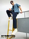 Navy Blue Oversized Cargo Pants for Men